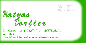 matyas dorfler business card